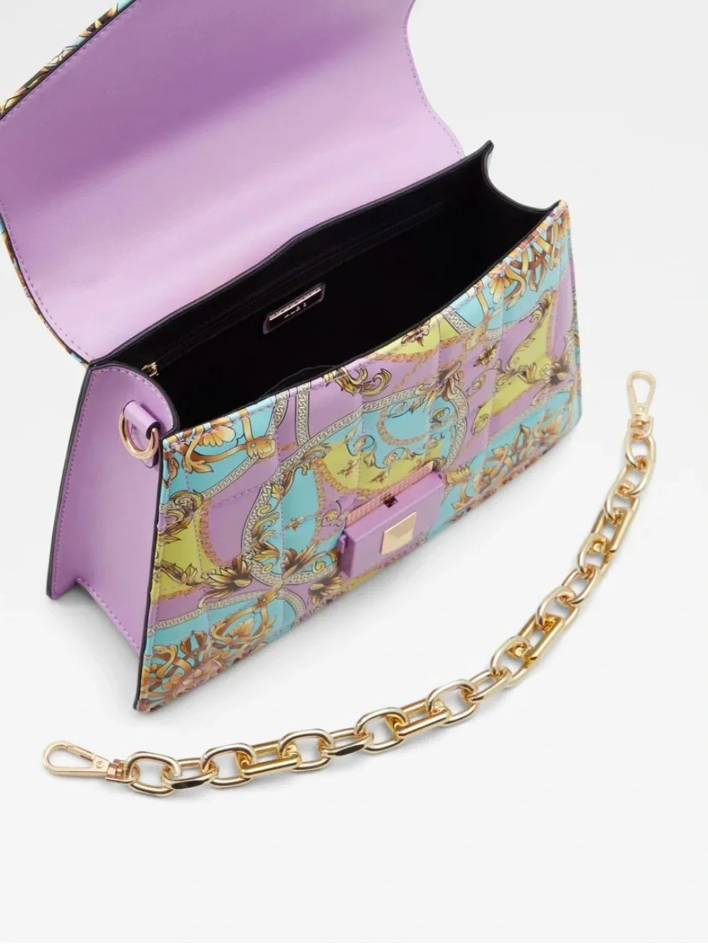 NWOT Pastel Floral Chain-Accent Top Handle Kamelia Bag by ALDO